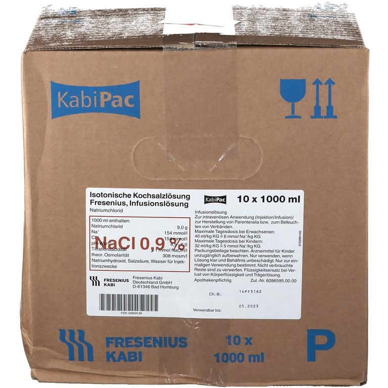 NACL Fresenius 0.9 % 1000ml KabiPac 10 pce