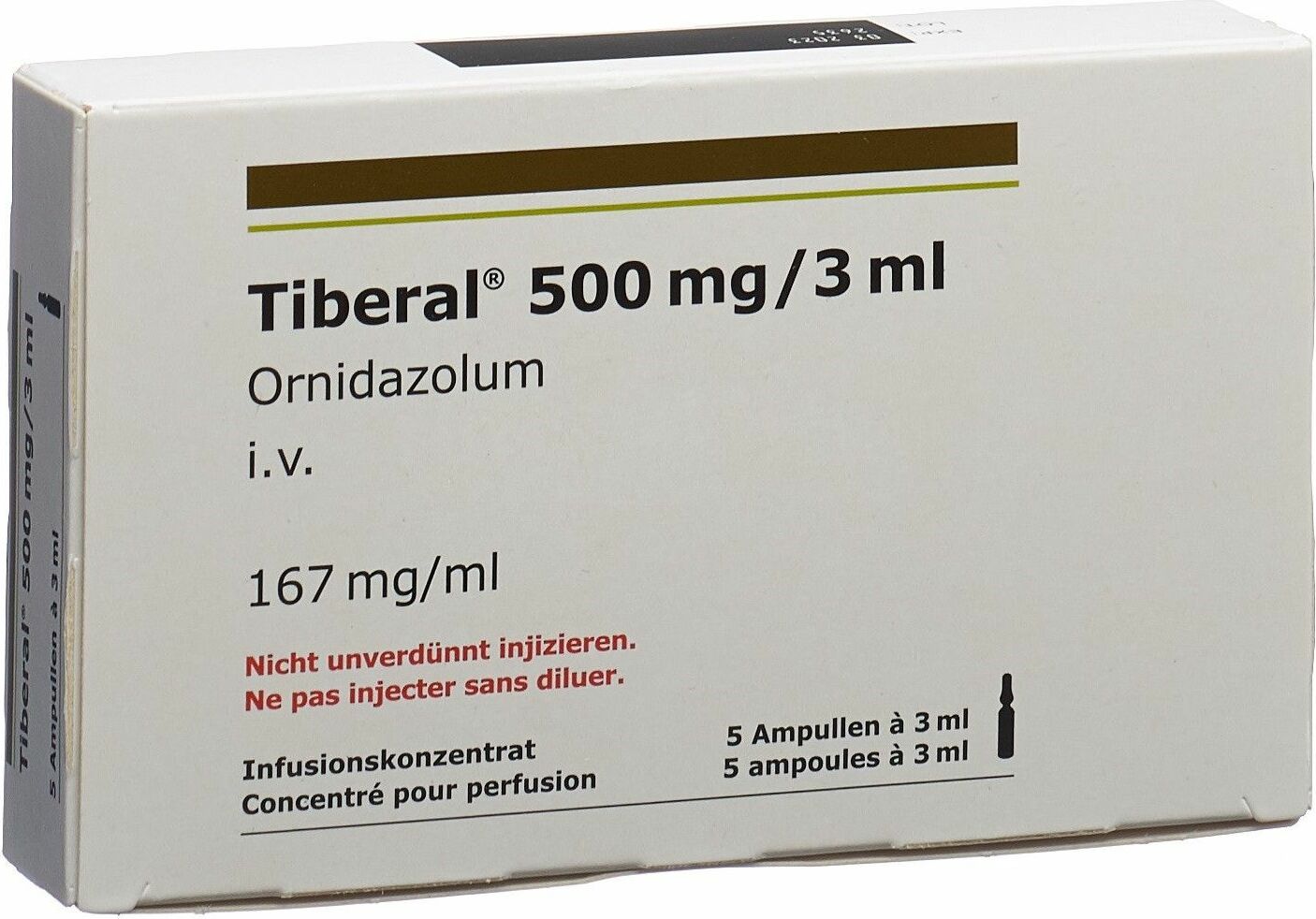 TIBERAL conc perf 500 mg/3ml 5 amp 3 ml