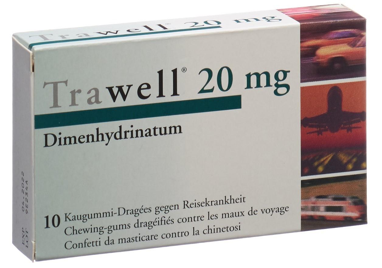 TRAWELL chewing gums dragées 20 mg 10 pce