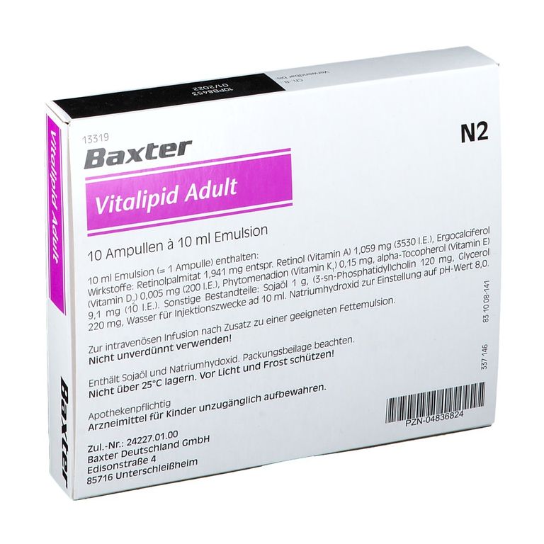 VITALIPID N Adult émuls perf 10 amp add 10 ml