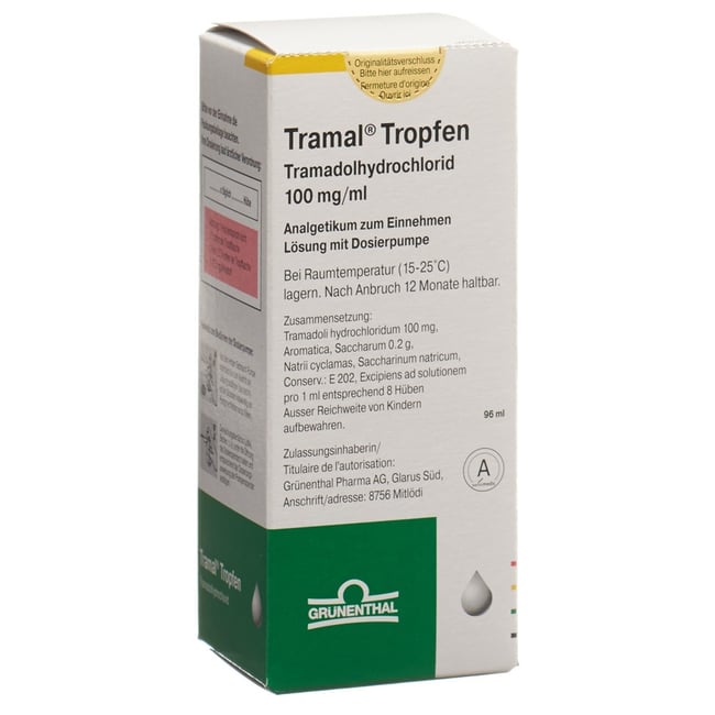 TRAMAL gouttes 100 mg/ml av pompe dosage fl 96 ml