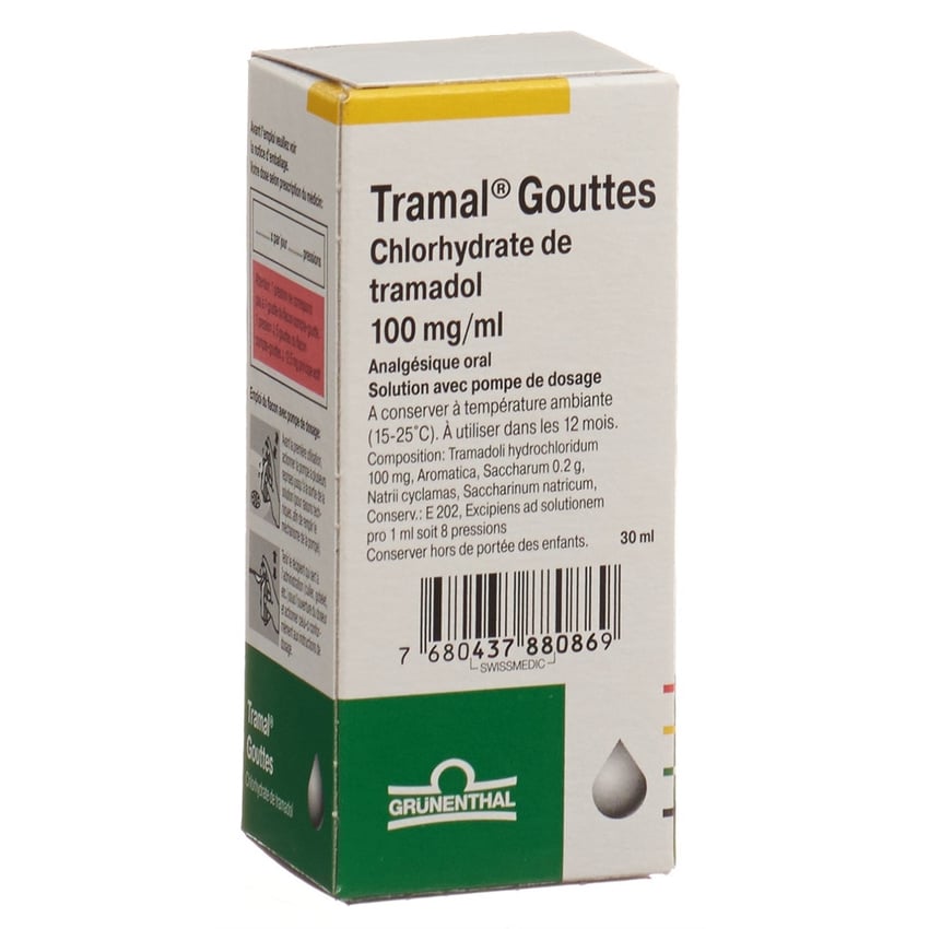TRAMAL gouttes 100 mg/ml av pompe dosage fl 30 ml