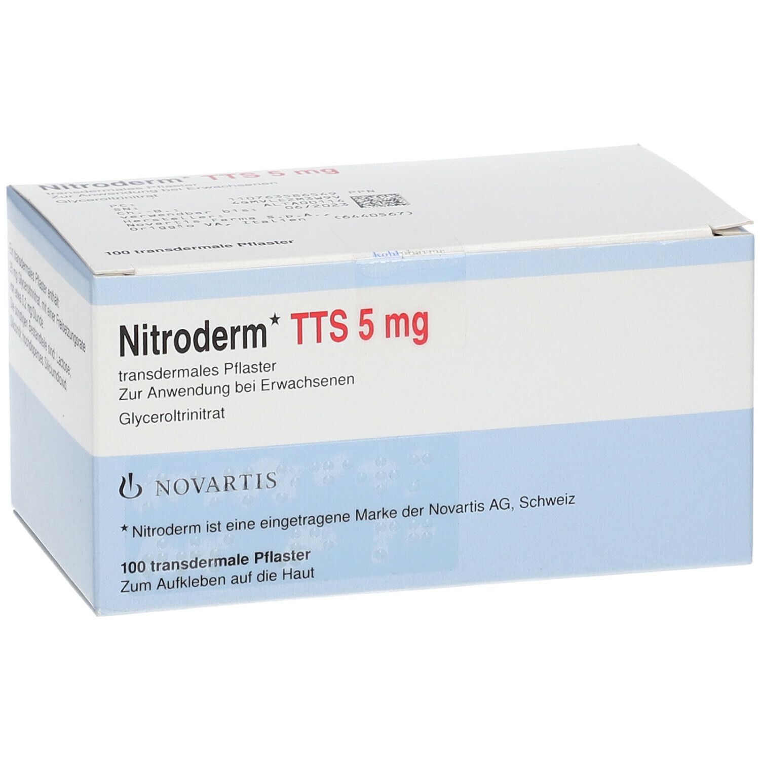 NITRODERM TTS 5 mg/24h sach 100 pce