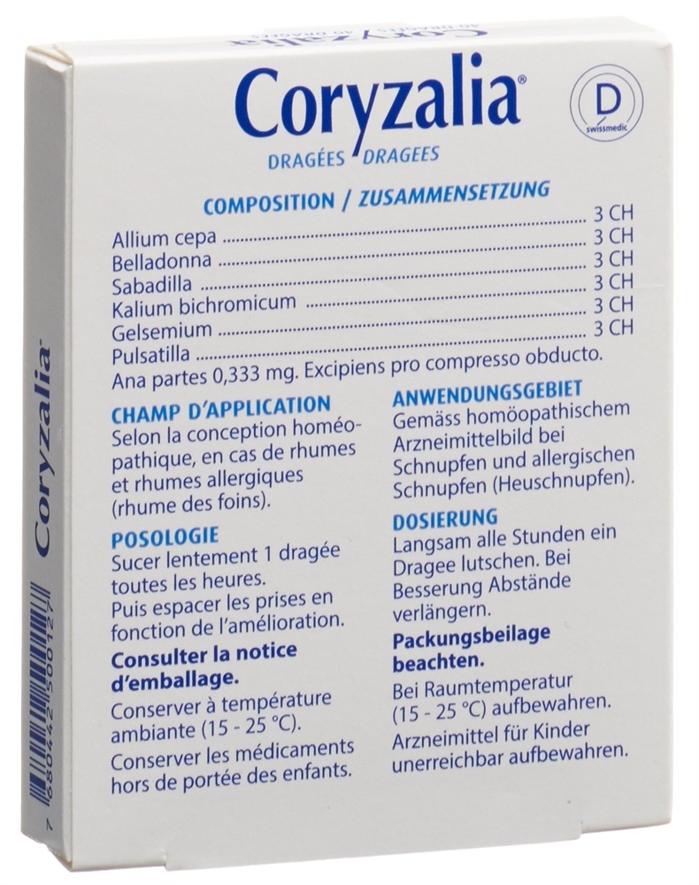 CORYZALIA Boiron drag 40 pce