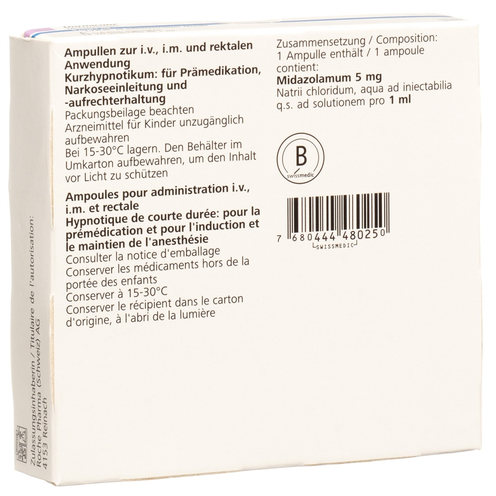 DORMICUM 5 mg/ml i.v., i.m., rectale 10 amp 1 ml