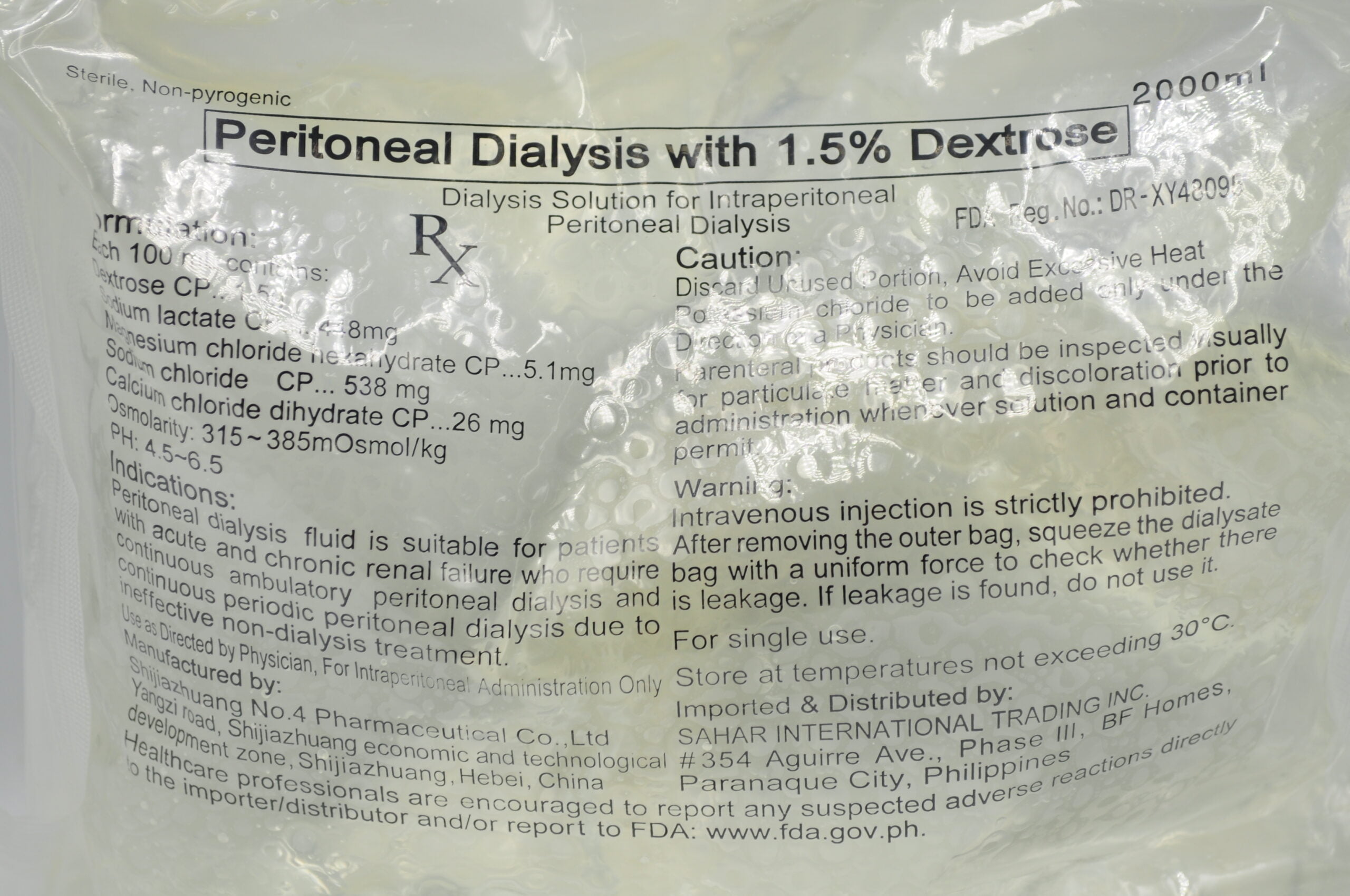 Balance PD 1.5% Glucose 1.75 mmol/l Ca, Peritonealdialyselösung