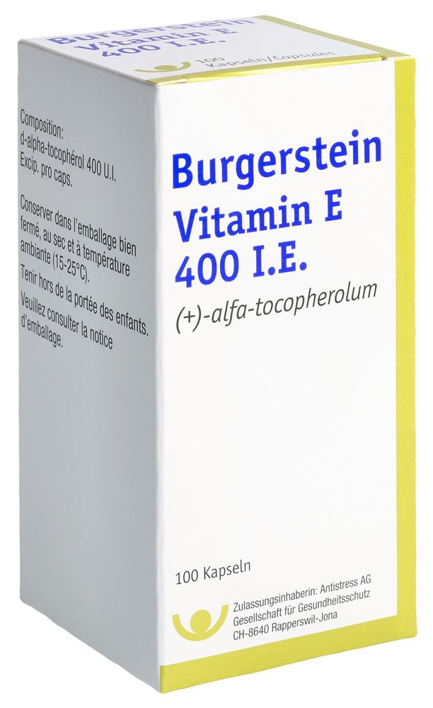 BURGERSTEIN Vitamin E caps moll 400 UI bte 100 pce