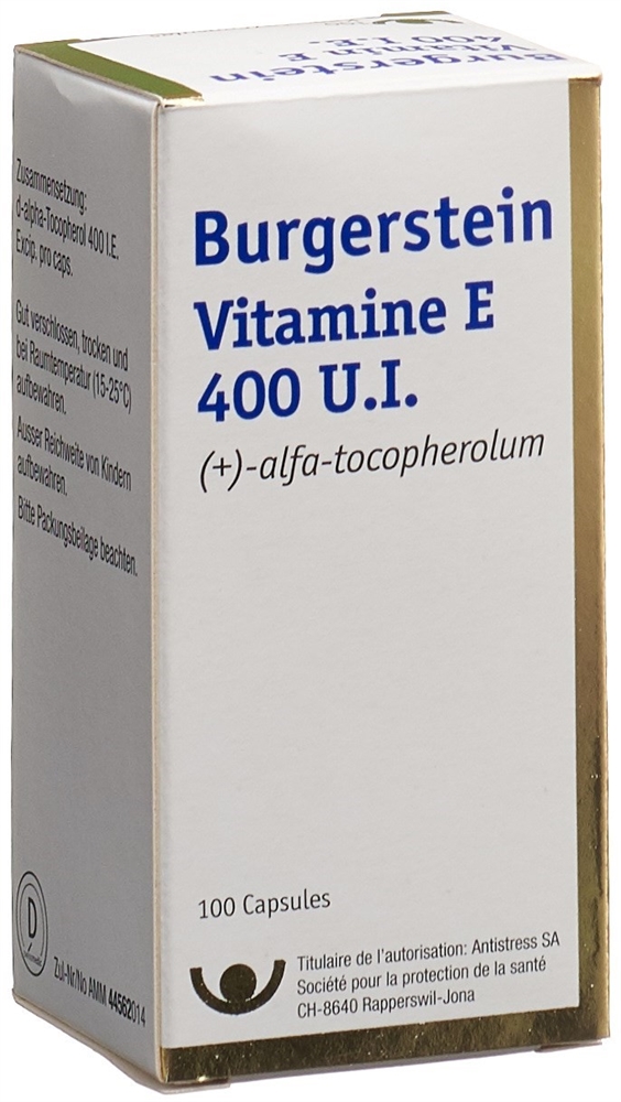 BURGERSTEIN Vitamin E caps moll 400 UI bte 100 pce