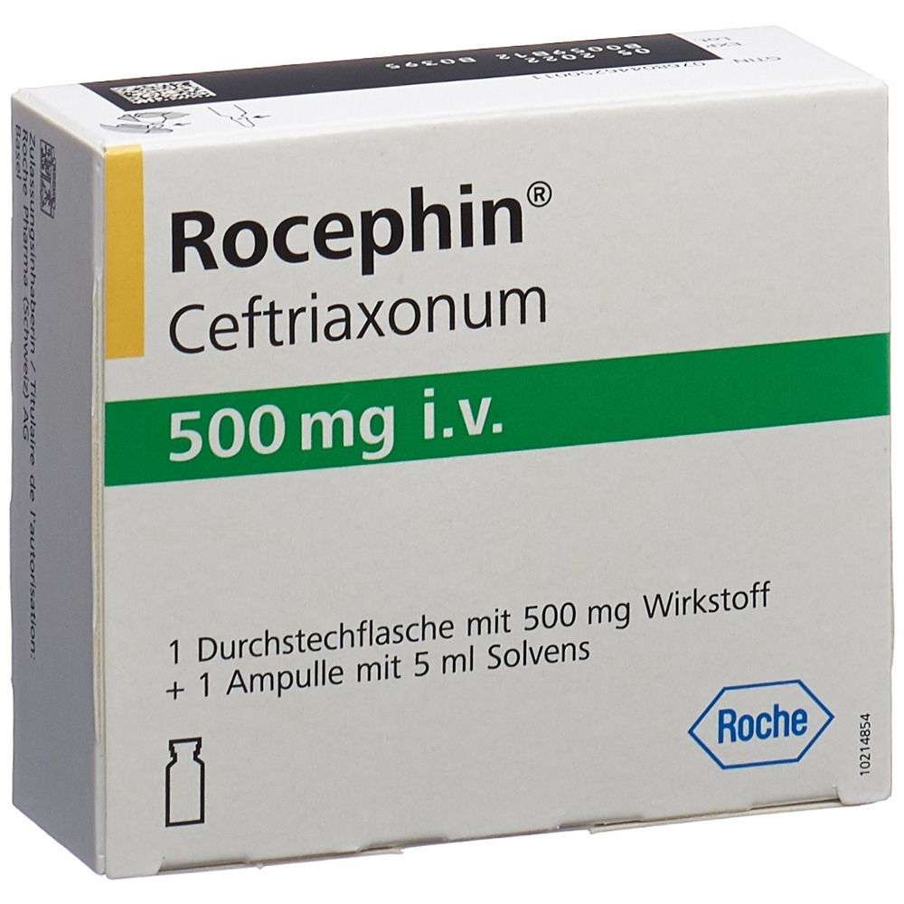 ROCEPHIN pdr + sol pour inj 500 mg i.v. flac