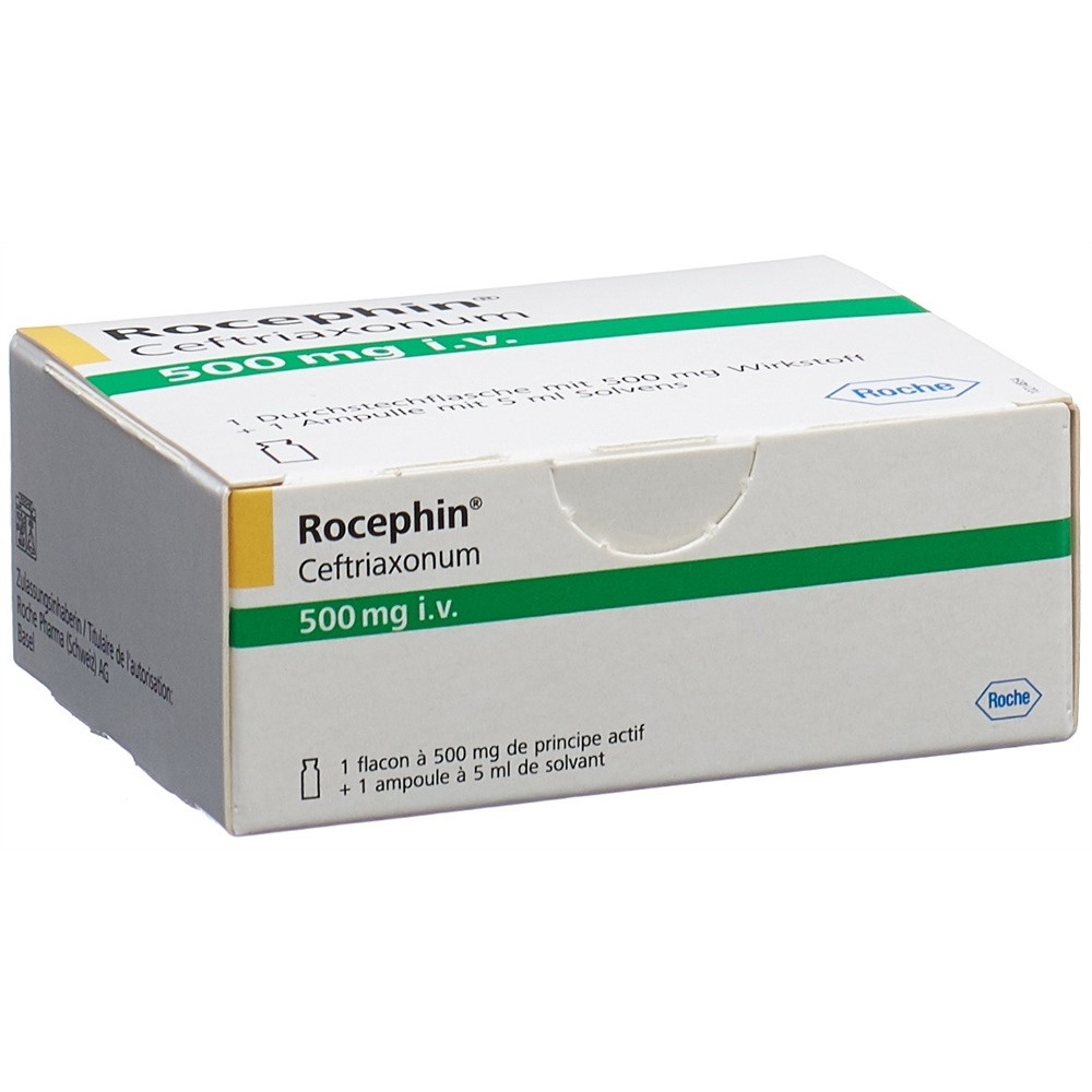ROCEPHIN pdr + sol pour inj 500 mg i.v. flac