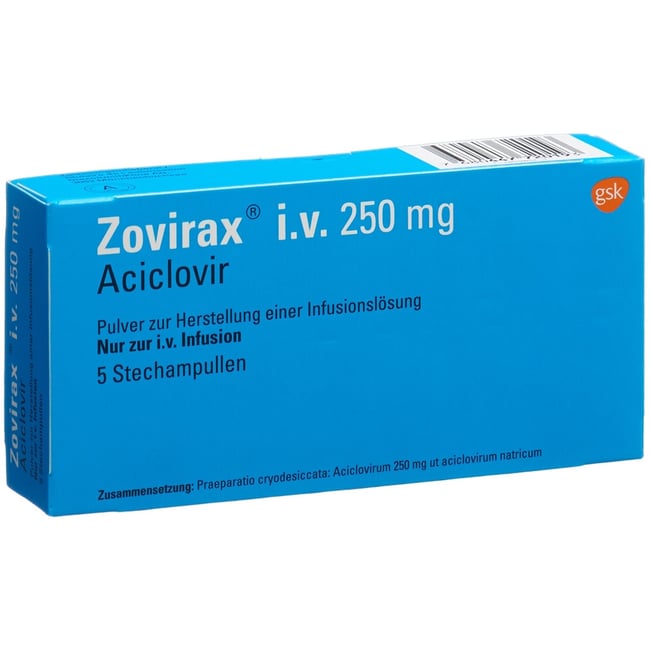 ZOVIRAX subst sèche 250 mg flac 5 pce