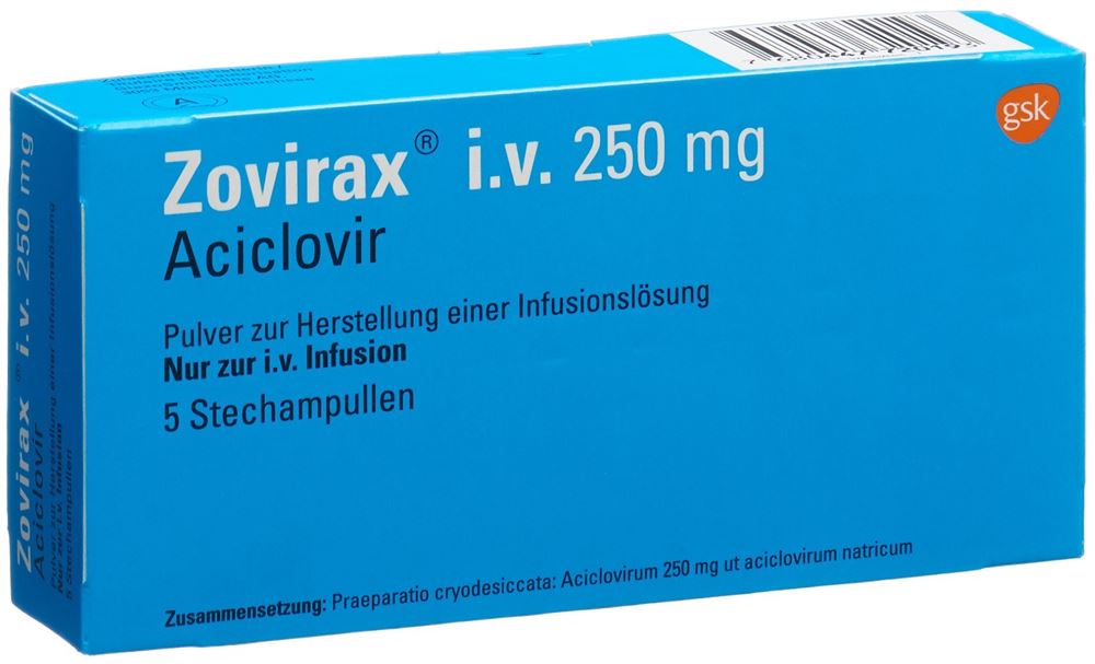 ZOVIRAX subst sèche 250 mg flac 5 pce