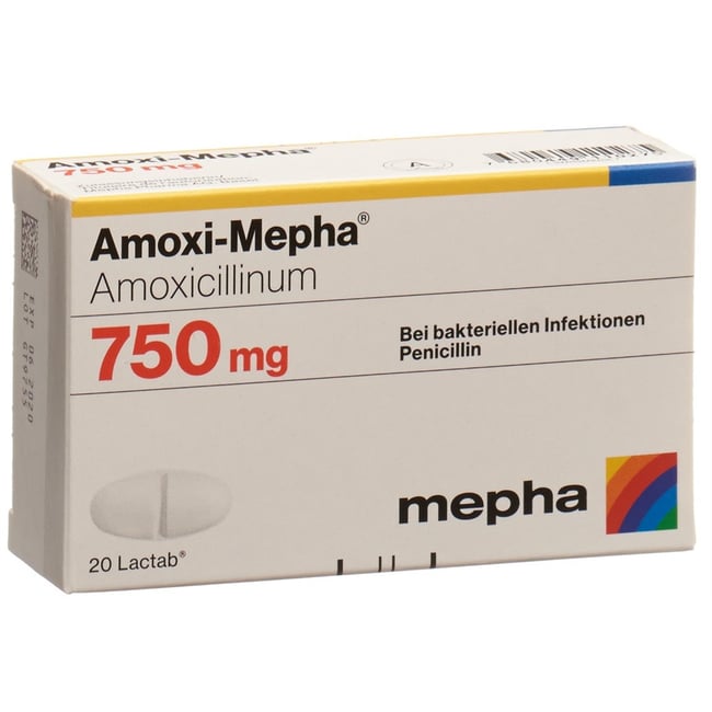 AMOXI Mepha Lactab 750 mg 20 pce