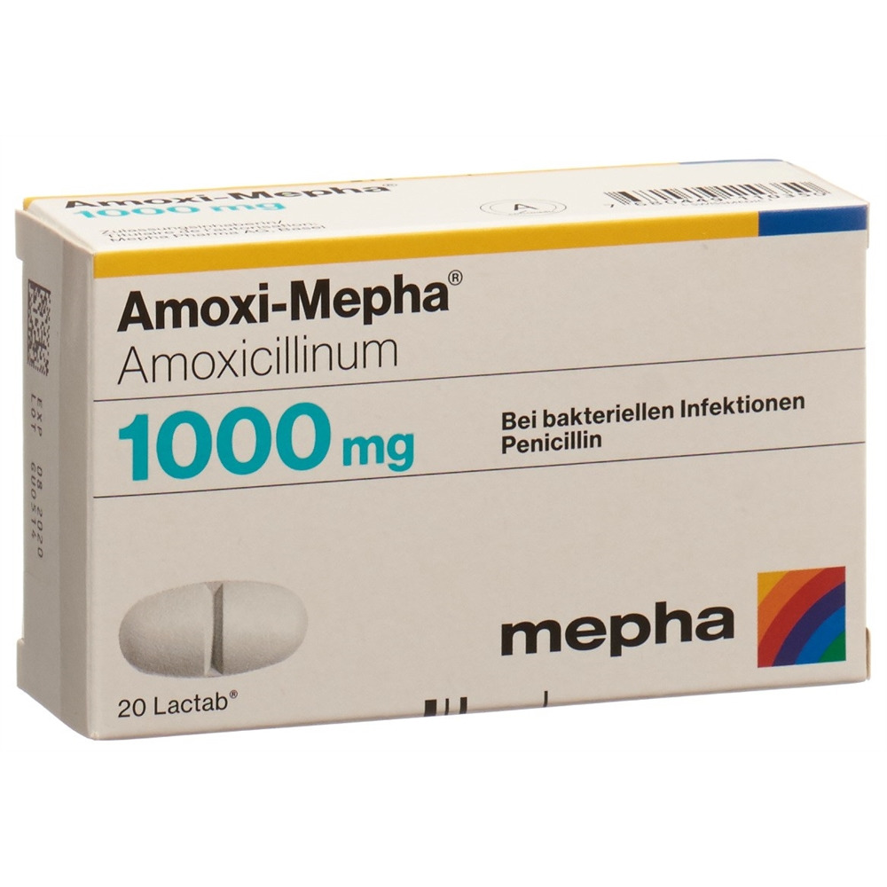 AMOXI Mepha Lactab 1000 mg 20 pce