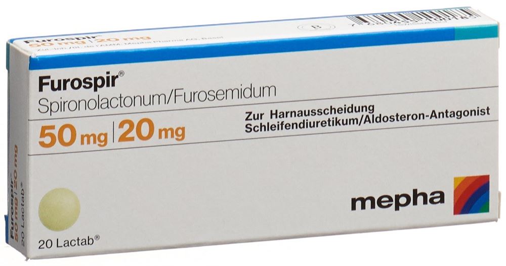 FUROSPIR Lactab 50mg/20mg 20 pce