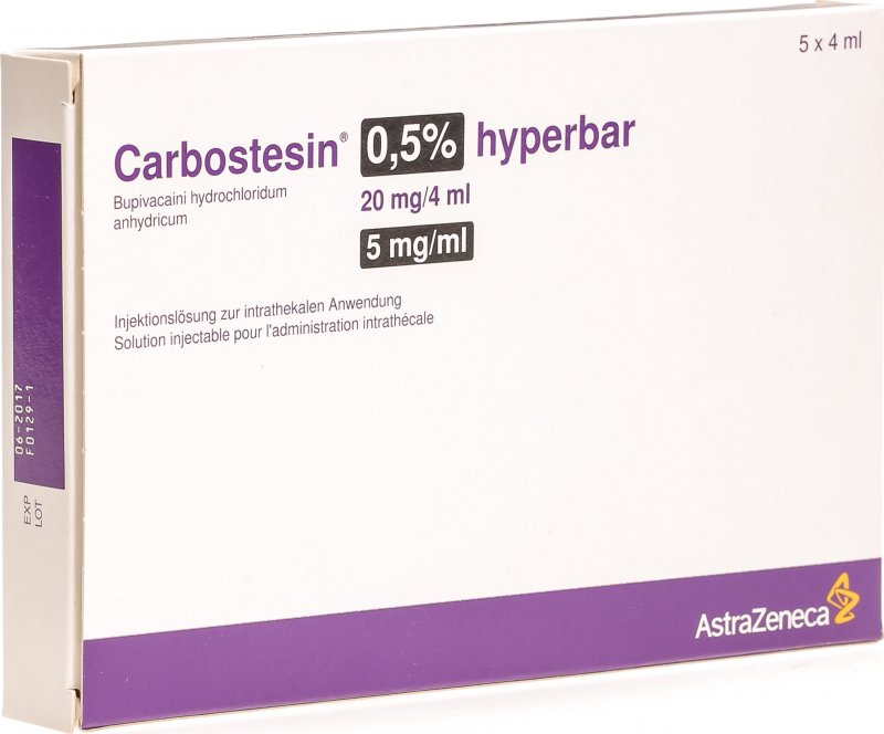 CARBOSTESIN 0.5% hyperbare 20 mg/4ml 5 amp 4 ml