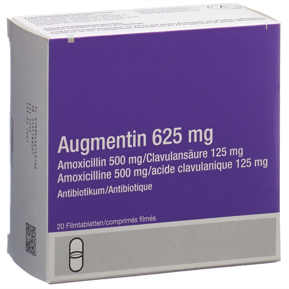 AUGMENTIN cpr pell 625 mg adult 20 pce