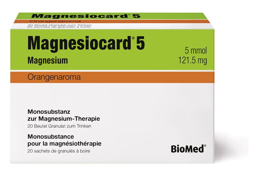 Magnesiocard 5 Orange, Granulat zur Herstellung einer Lösung zum Einnehmen