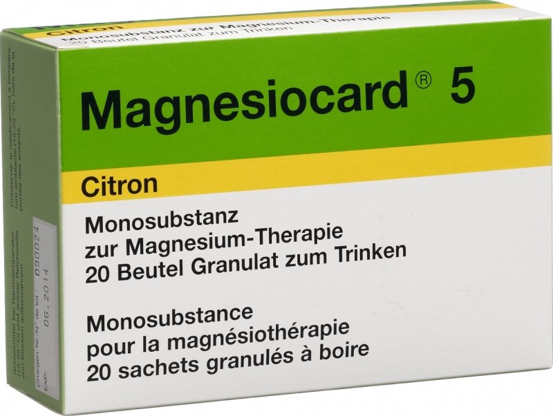 MAGNESIOCARD gran 5 mmol citron sach 20 pce