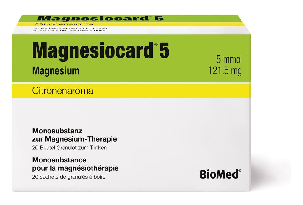 Magnesiocard 5 Citron, Granulat zur Herstellung einer Lösung zum Einnehmen