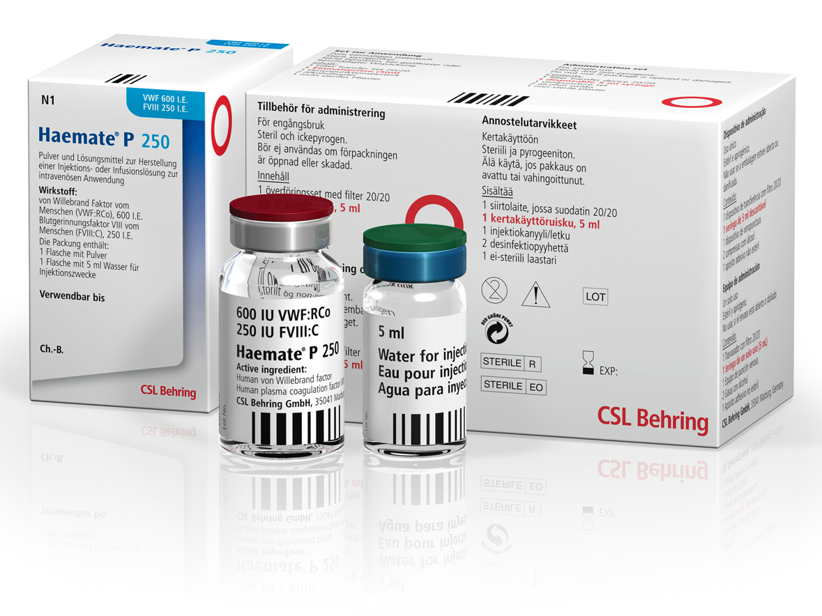 Haemate P 250 IE/600 IE Pulver und Lösungsmittel zur Herstellung einer Injektionslösung