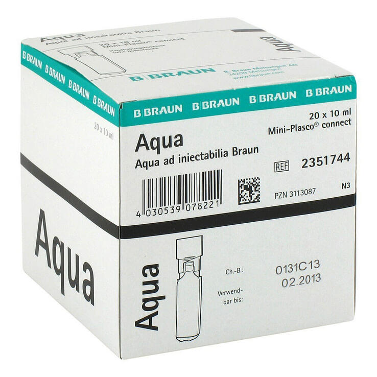 AQUA AD INJ Braun sol inj 20ml Minipl conn 20 pce