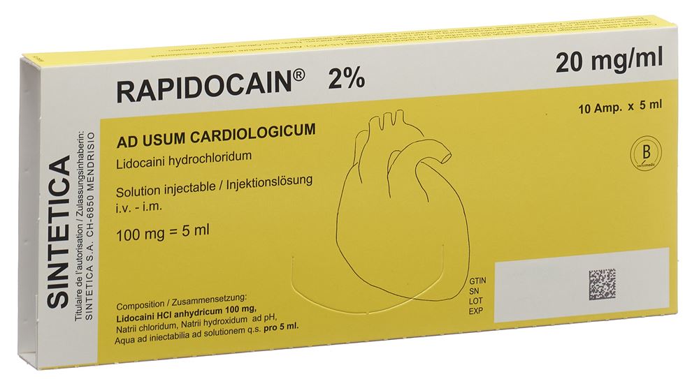 RAPIDOCAIN Cardio 2% 100 mg/5ml 10 amp 5 ml