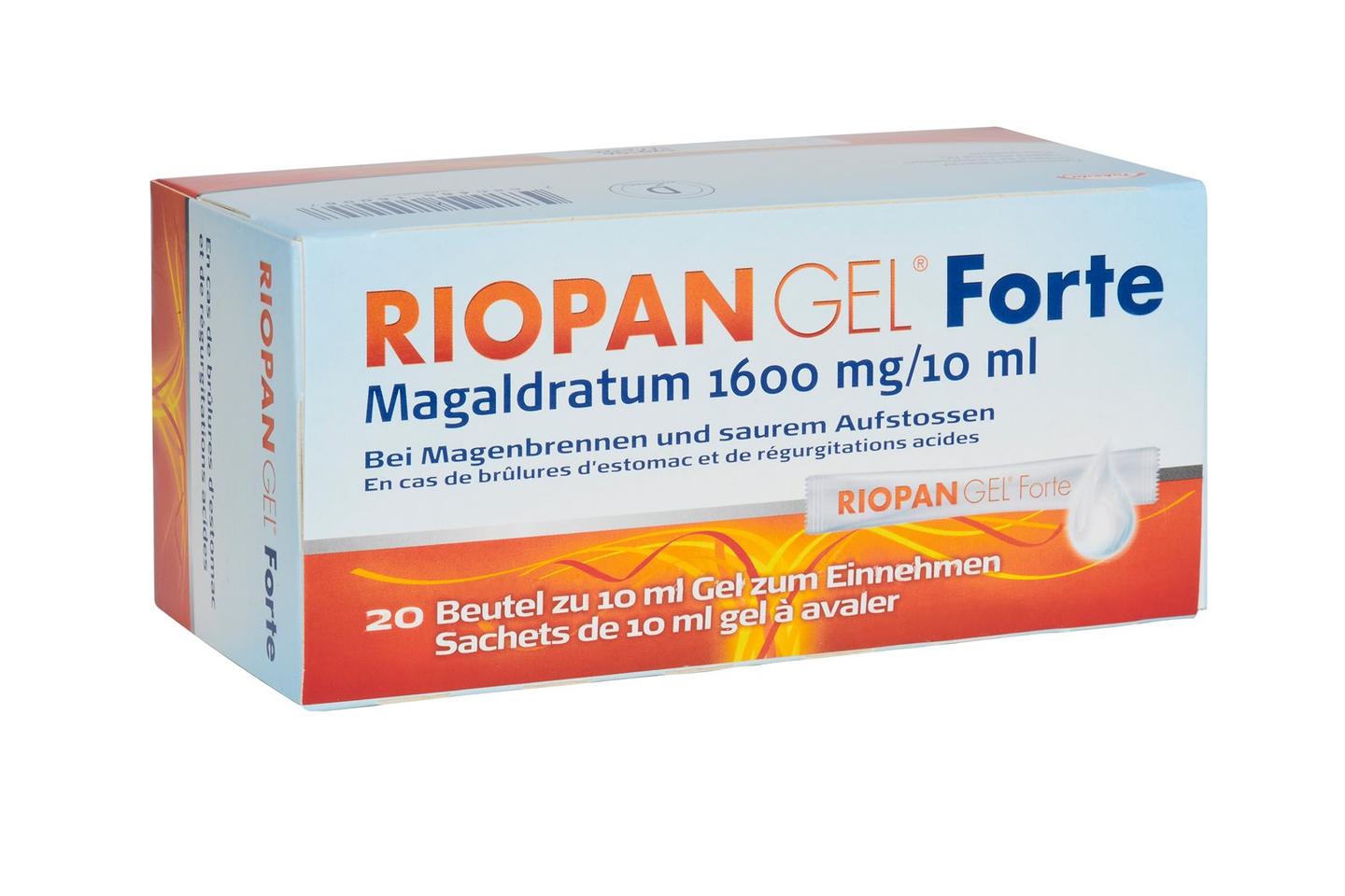 RIOPAN GEL Forte 1600 mg 20 sach 10 ml