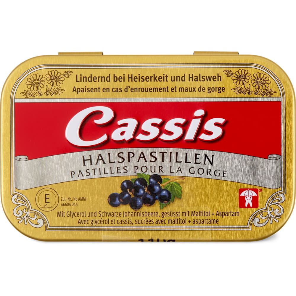Cassis Halspastillen, Pastillen