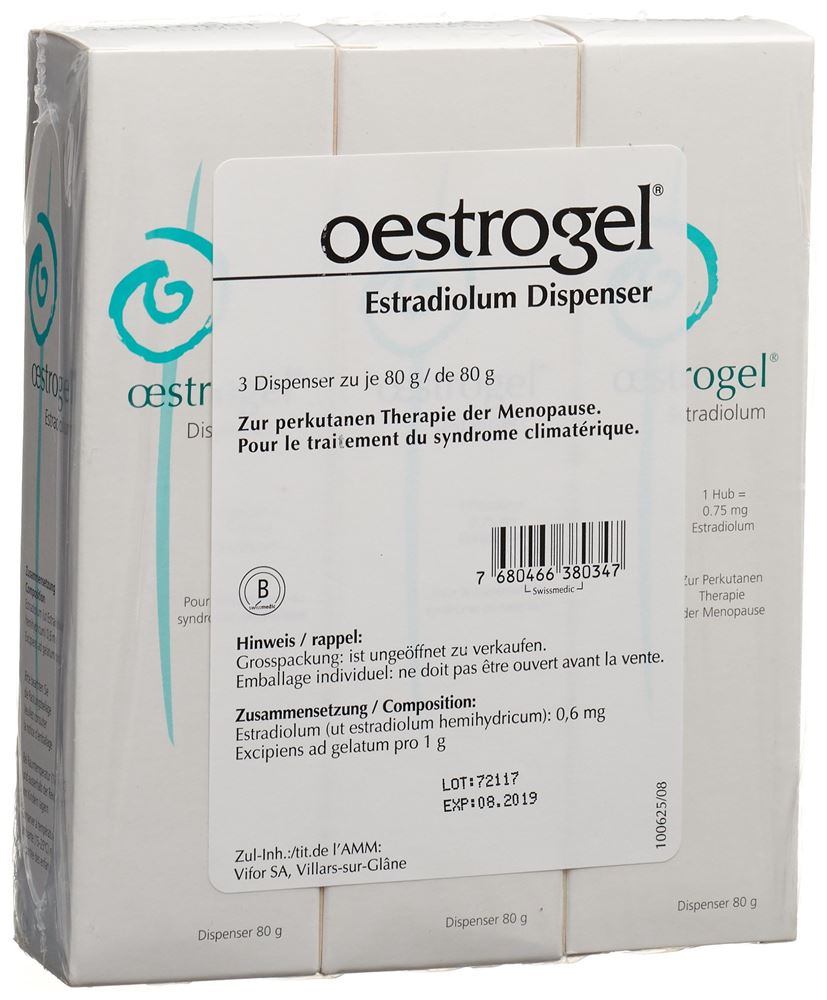 OESTROGEL 0.6 mg TD gel 3x80 g