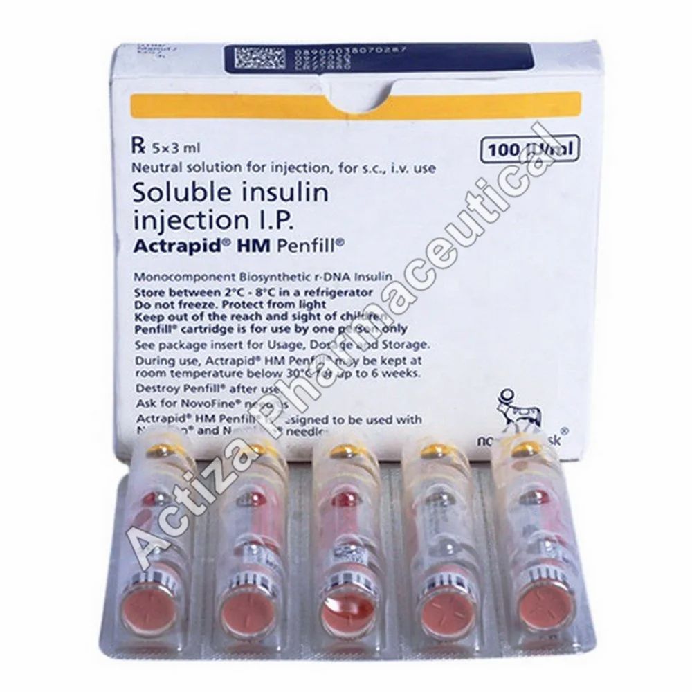 INSULINE Actrapid HM 100 UI/ml Penfill 5 x 3 ml