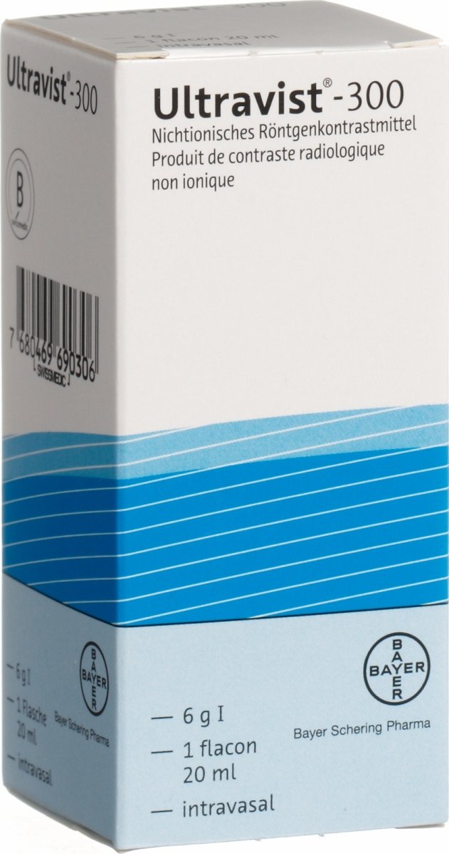 ULTRAVIST sol inj 300 mg/ml 20ml fl 20 ml