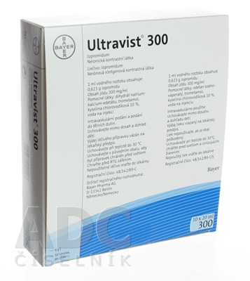 Ultravist cartouches pré-rempl, sol inj 300 mg , 10x 100 ml