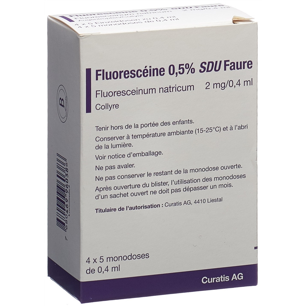 Fluorescéine 0,5 % SDU Faure, Augentropfen