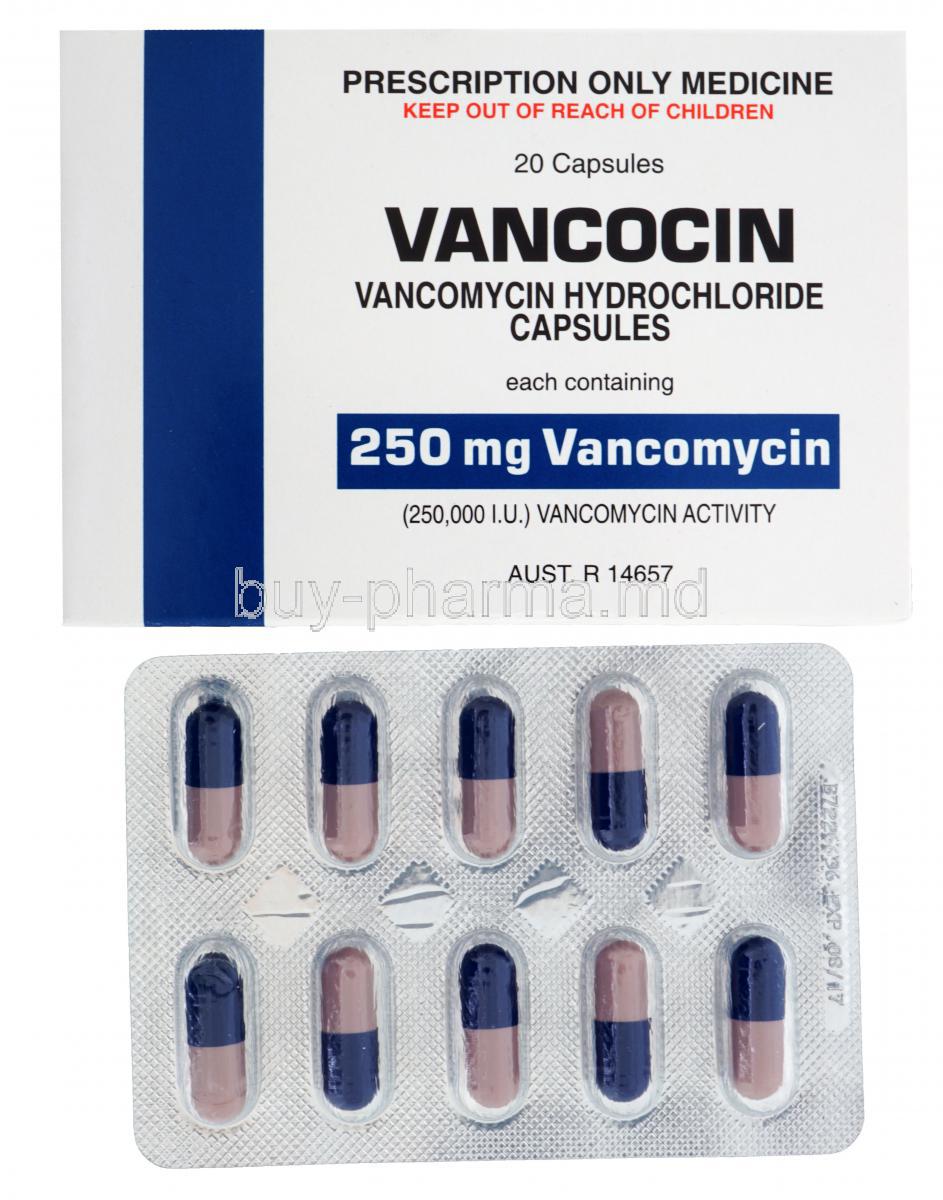 VANCOCIN caps 250 mg 20 pce