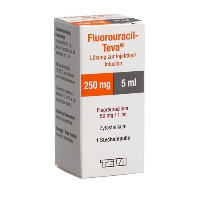 Fluorouracil-Teva, sol inj 250 mg/5ml , flac 5 ml