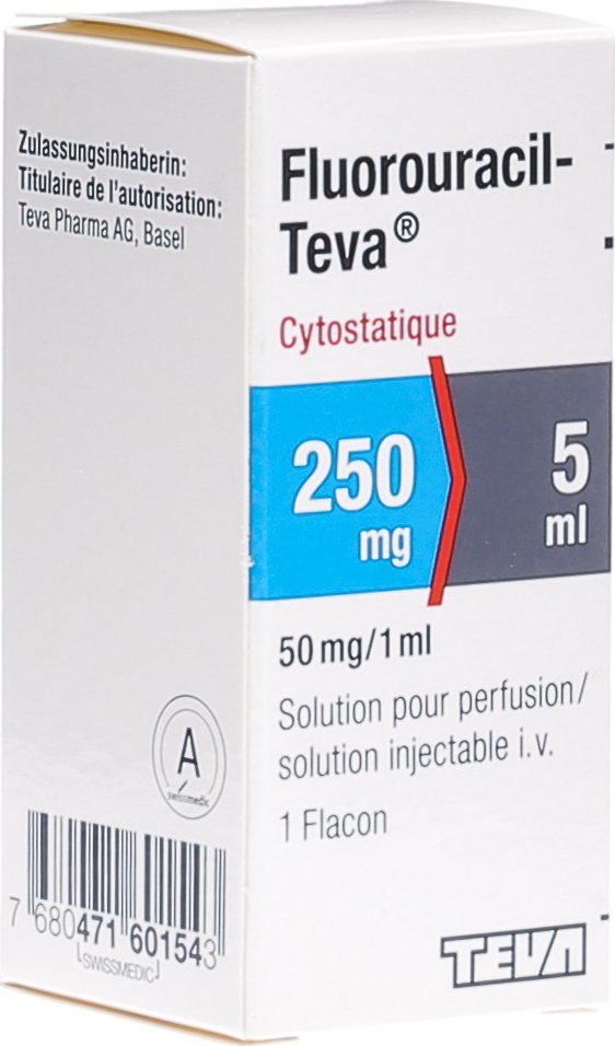 Fluorouracil-Teva, sol inj 250 mg/5ml , flac 5 ml