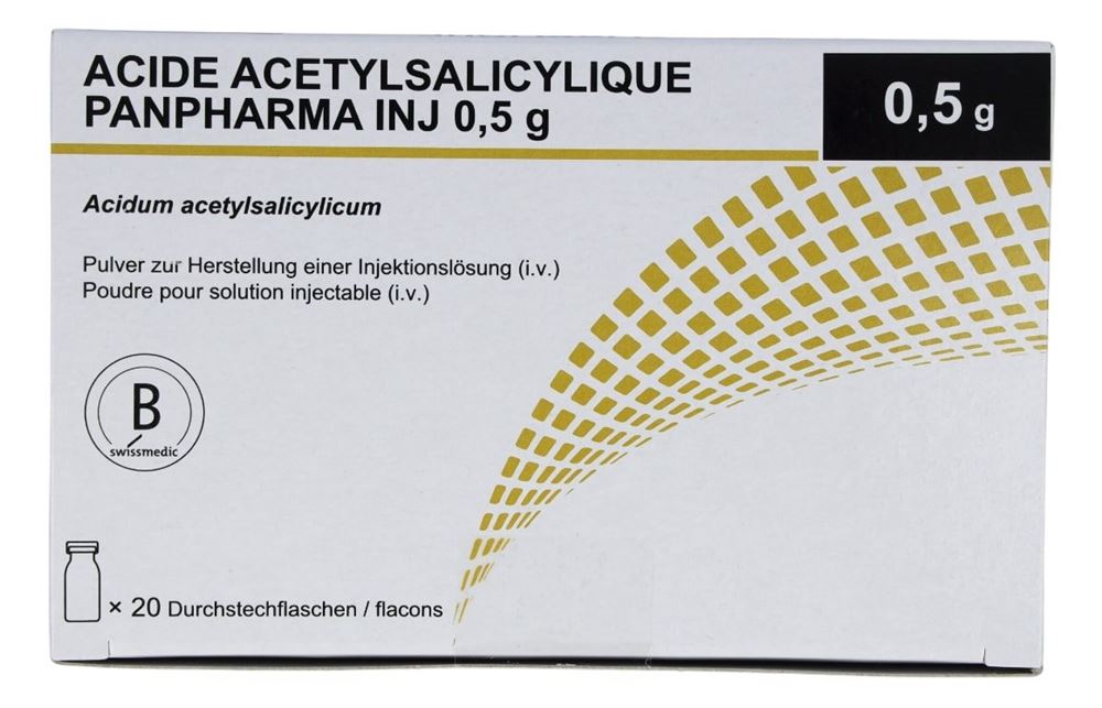Acide acetylsalicylique Panpharma Inj 0,5 g, Poudre pour solution injectable