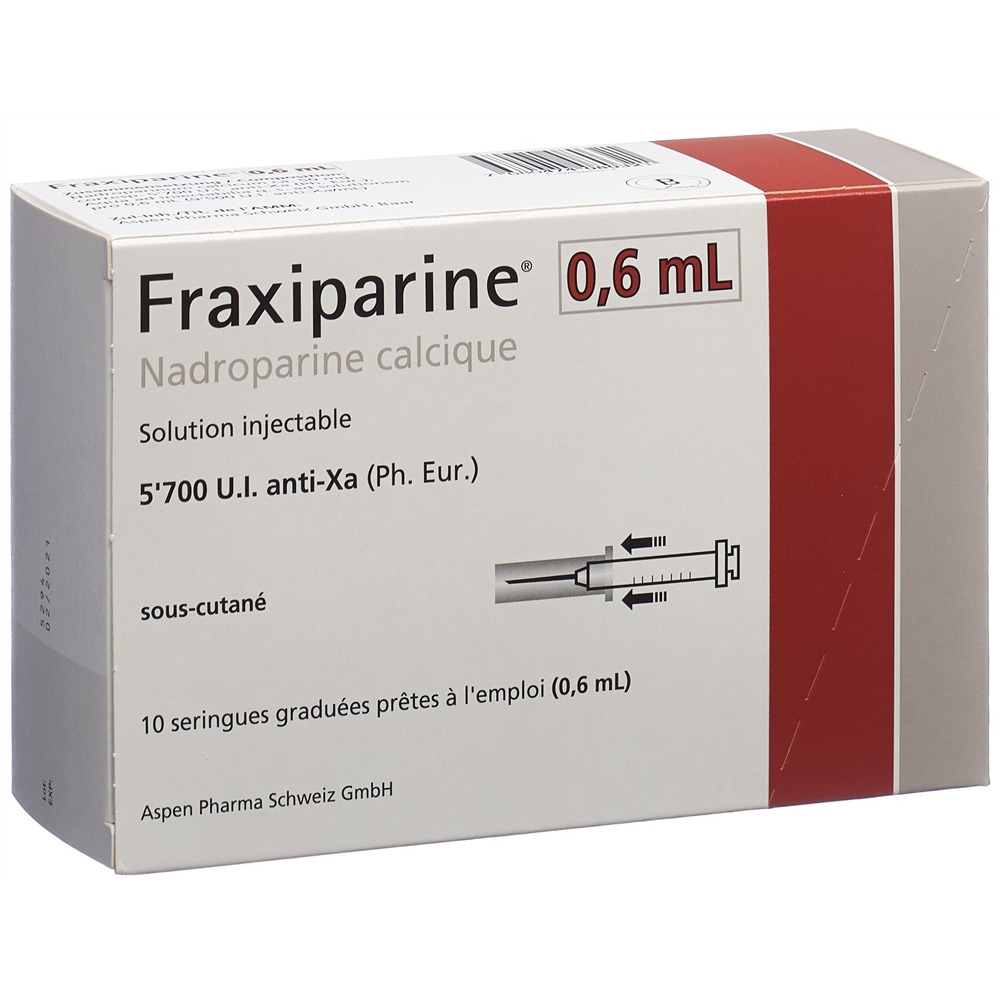 FRAXIPARINE 0.6 ml sol inj 10 ser pré 0.6 ml