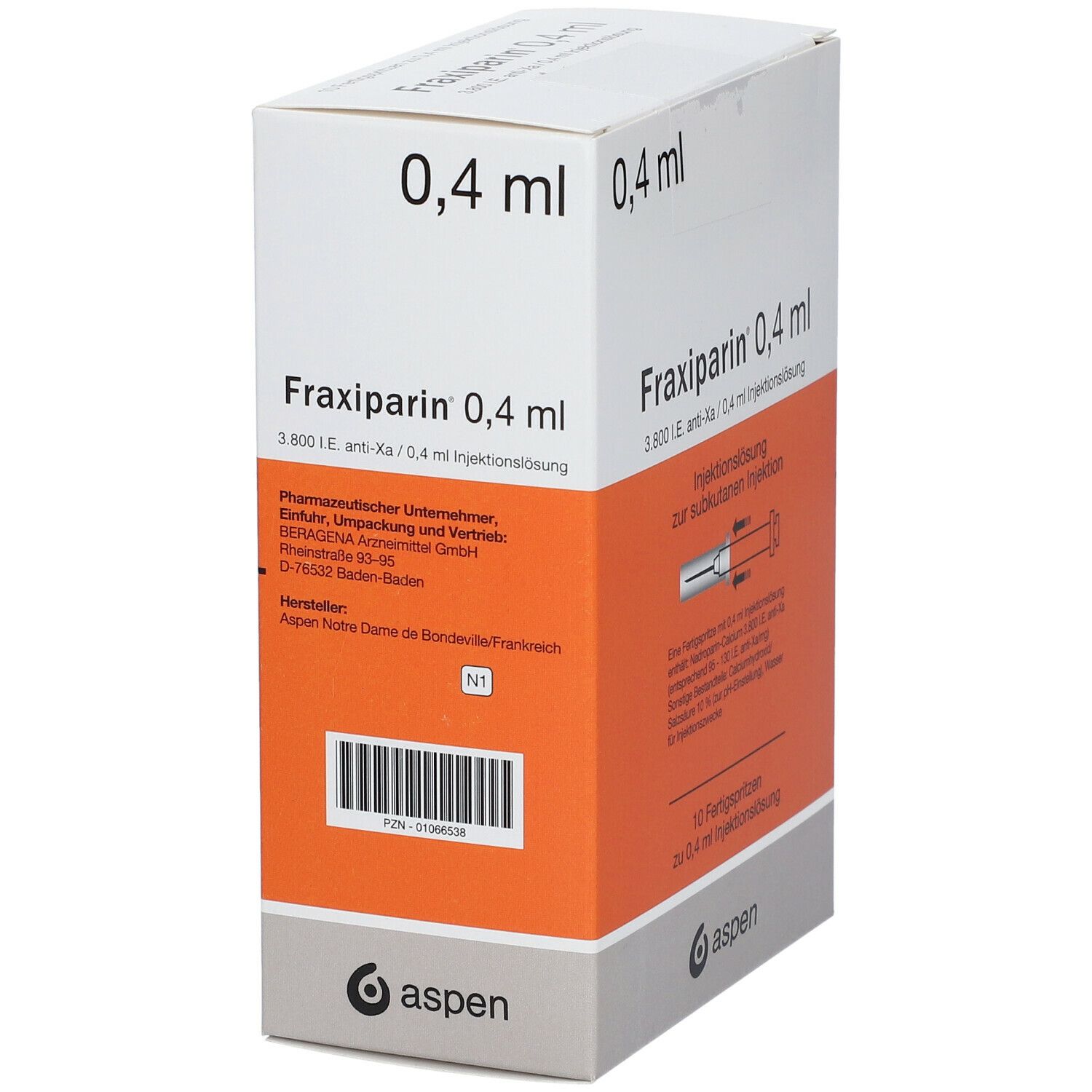 FRAXIPARINE 0.4 ml sol inj 10 ser pré 0.4 ml