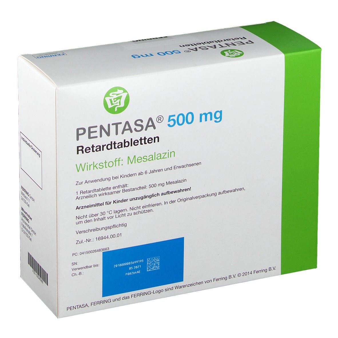 PENTASA cpr dépôt 500 mg 300 pce