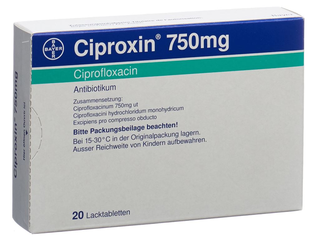 CIPROXINE cpr pell 750 mg 20 pce