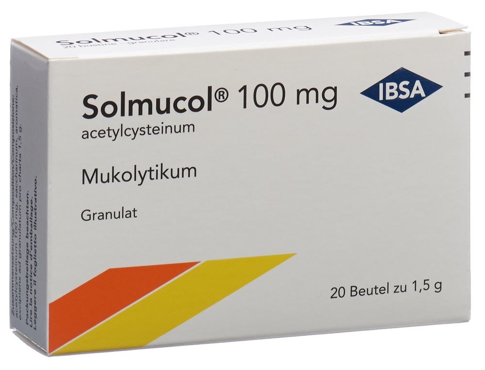 SOLMUCOL gran 100 mg s sucre 20 sach 1.5 g