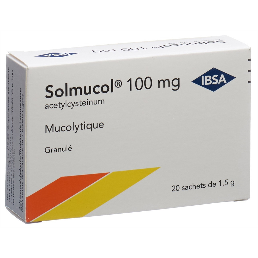 SOLMUCOL gran 100 mg s sucre 20 sach 1.5 g