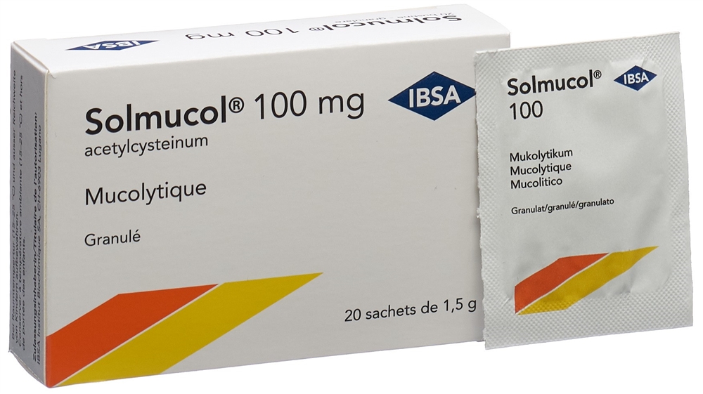 SOLMUCOL gran 100 mg s sucre 20 sach 1.5 g