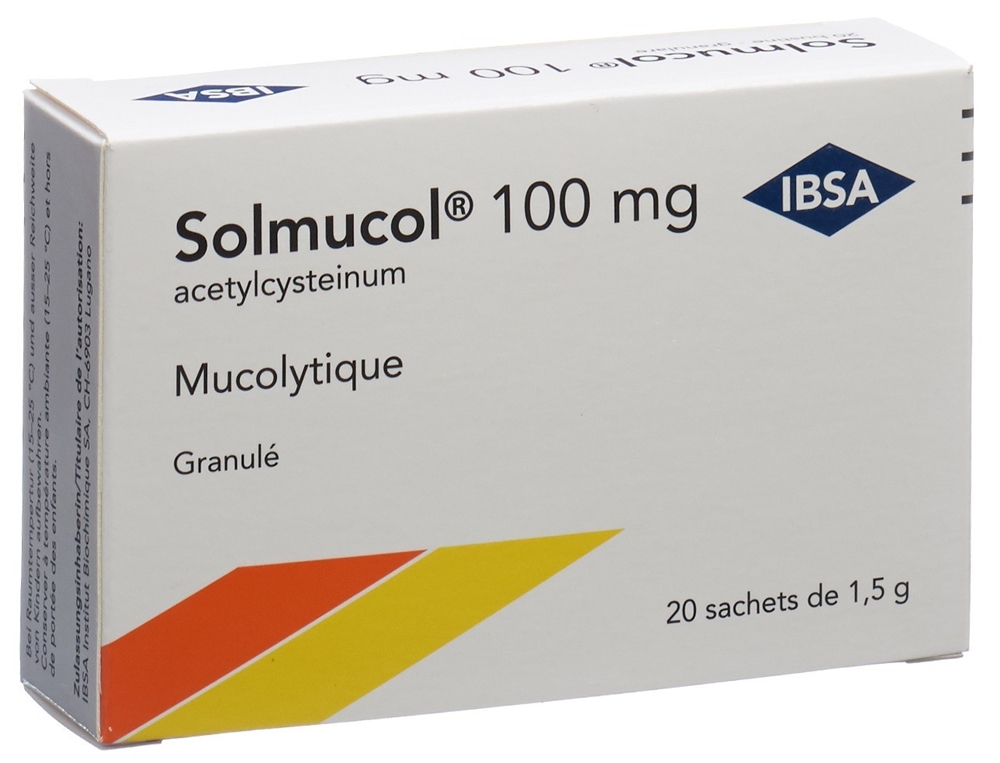 SOLMUCOL gran 100 mg s sucre 20 sach 1.5 g