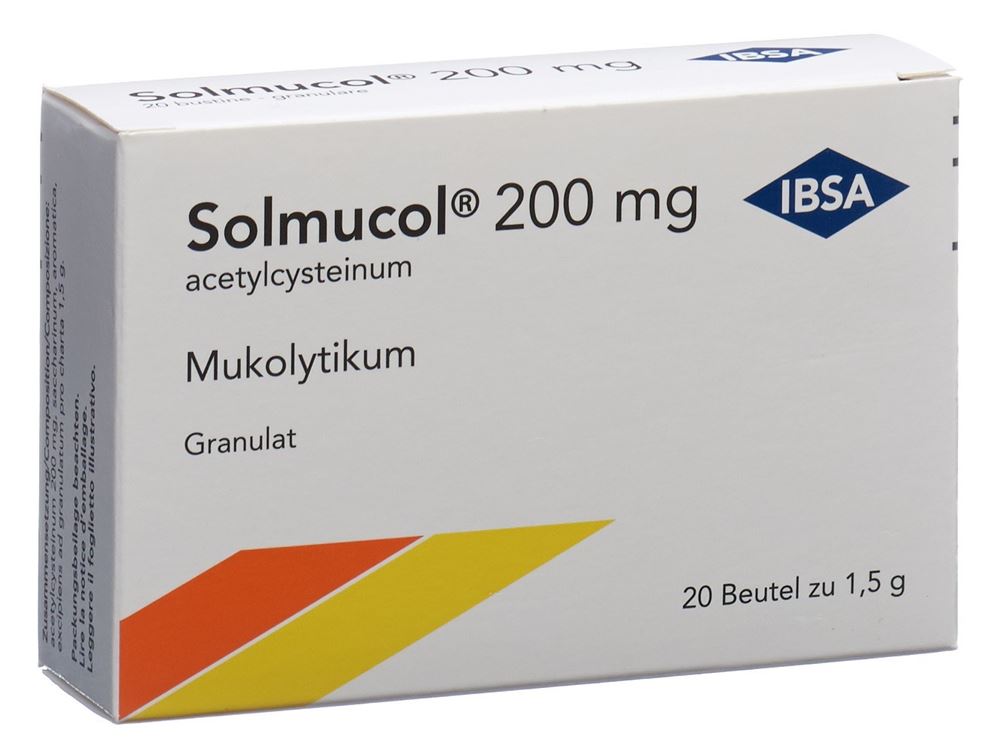 SOLMUCOL gran 200 mg s sucre 20 sach 1.5 g