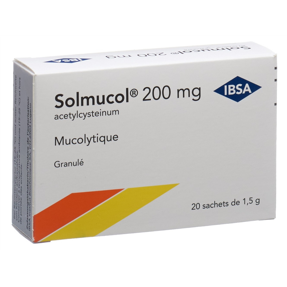 SOLMUCOL gran 200 mg s sucre 20 sach 1.5 g