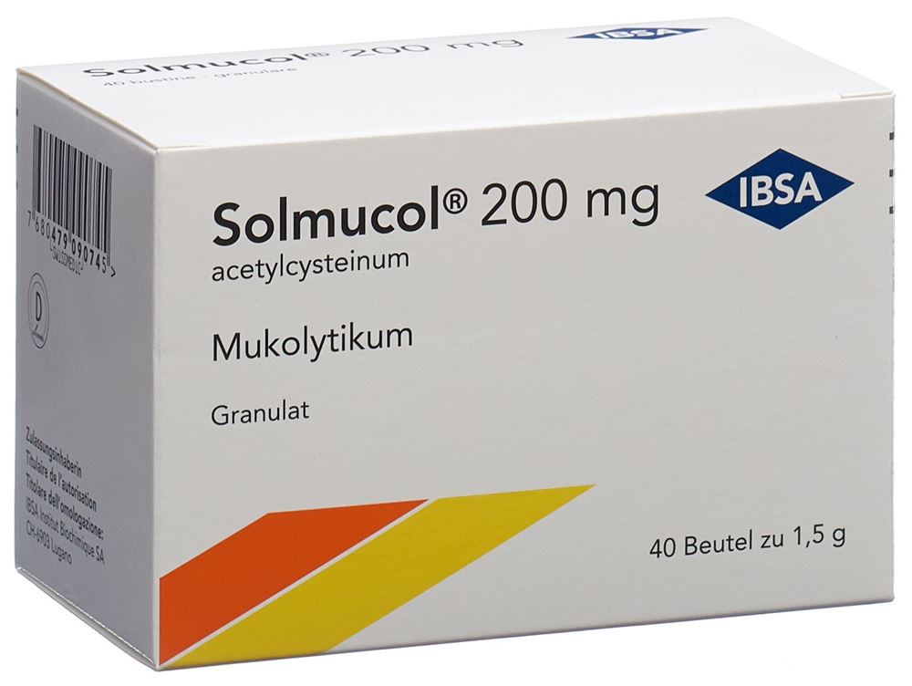 SOLMUCOL gran 200 mg s sucre 40 sach 1.5 g