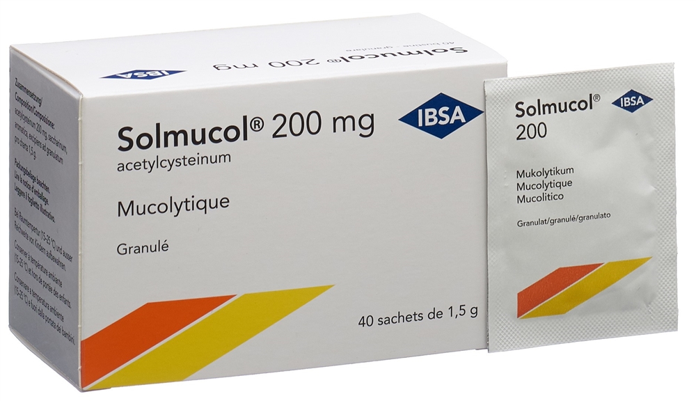 SOLMUCOL gran 200 mg s sucre 40 sach 1.5 g